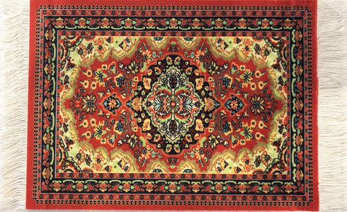 Carpet Coasters, Set of 4 Turkish Rug Style Table Drink mats, Absorbent Kitchen and Dining Accessories, Spill & drip Protection, Rectangular...