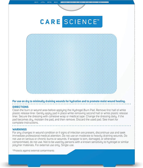 Care Science Hydrogel Sterile Burn Dressing Bandage Pads for Burn Relief, 4 ct | Instant Cooling Relief for Minor Burns & Wounds...