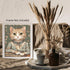 Posterizer 1 pcs- Orange cat sitting behind a table with white flowers-Art for Animal Lovers-Floral Botanical Art- Gift for Men Women Teens-Living...