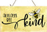 Farmhouse Honey Bees and Lemons Hanging Wood Wall Sign (Always Bee Kind)...