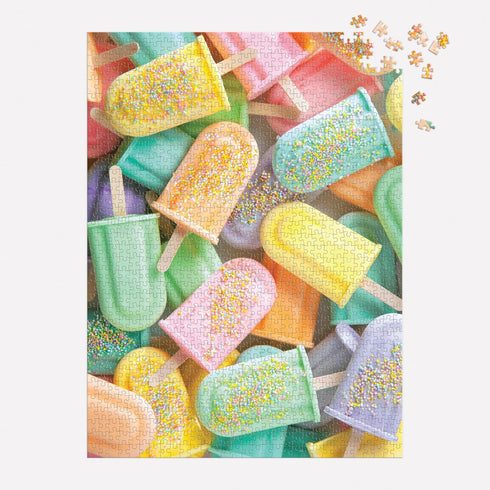 Galison Icy Treats – Julie Seabrook Ream 1000 Piece Puzzle Featuring A Pastel Collage of Frozen Treats Perfect for Summer...