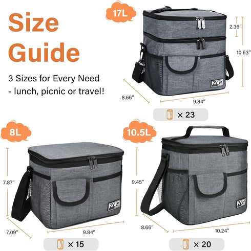 Tirrinia Insulated Lunch Bag for Women Men, Leakproof Lunch Box Containers for Adult, Work, School, Soft Lunchbox for Kids,Boys, Adult Cooler Bag ...