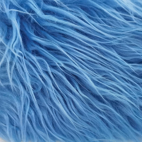 Faux Fur Fabric Square Patches for Crafts, Sewing, Costumes, Seat Pads (Blue, 10 x 20 Inch)...