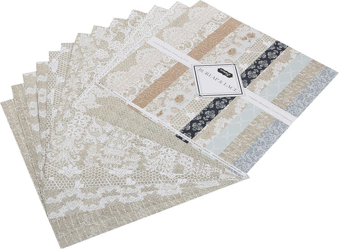 Scrapbook Customs Themed Paper Scrapbook Kit, Burlap & Lace, Blue,Navy, Original Version...