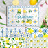 24 Sheets Lemon Scrapbook Paper Pad Double-Sided Blue Tiles Yellow Lemon Patterned Decorative Craft Paper for Card Making Photo Album Journal DIY ...