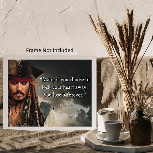 Posterizer 1 pcs-If You Choose To Lock Your Heart Away-Jack Sparrow Quote-Movie & Cinema Art- Gift for movie lovers-decor for Girls, Teens Bedroom...
