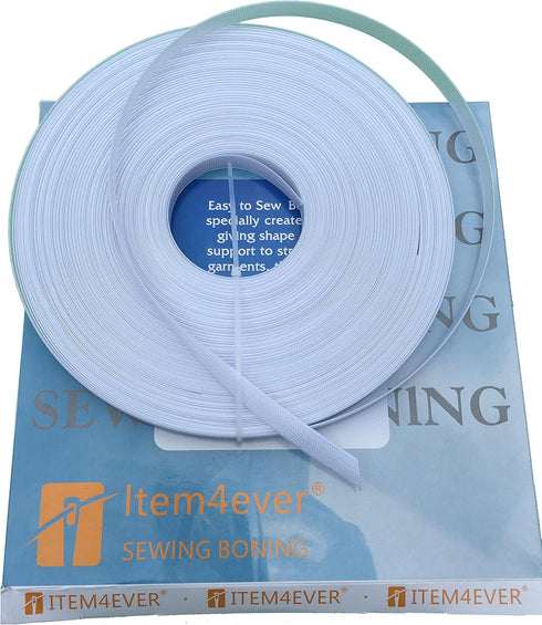 50 yds White 1/4" Rigilene Poly Polyester Boning for Nursing Cover Brass...