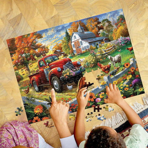 300 Pieces Jigsaw Puzzle for Adults,Country Life Puzzle 300 Pieces Highlights The Agricultural Life and Rural Beauty - Thick,Sturdy Pieces Challen...