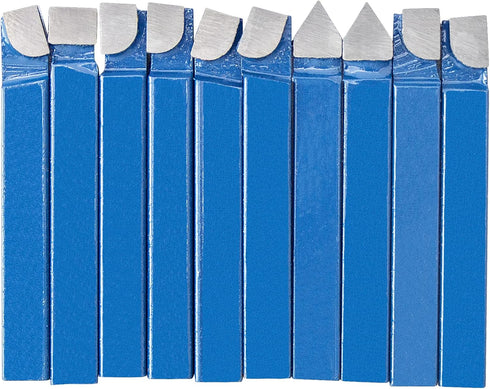 1/4" Metal Lathe Tooling - 10PCS Carbide Tip Tipped Cutter Tool,C6 Bit Cutting Set,for Metal Lathe Turning, Boring, and Chamfering...