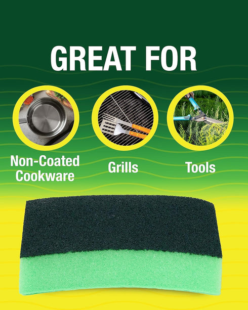 Heavy Duty Odor Resistant Scrub Sponge, Multi-Purpose Sponge for Kitchen and Household, Safe for Non-Coated Cookware (18 sponges)...