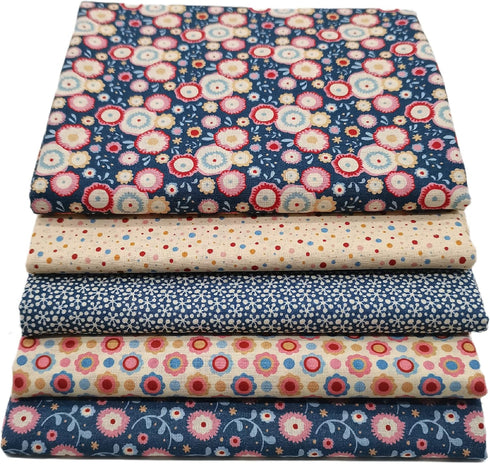 iNee Fat Quarters Fabric Bundles, Precut Cotton Fabric for Sewing Quilting, 18 x 22 inches, Harbor Blue...