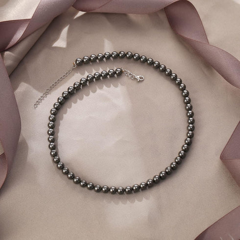 EVER FAITH Round Simulated Pearl Choker Necklace, 925 Sterling Silver Pearl Strand Necklace Wedding Jewelry for Flower...