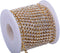 KAOYOO 10 Yards 4MM Crystal Rhinestone Close Chain Trim for Sewing Crafts,DIY Decoration(Gold)...