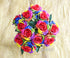Ooki 12 Long Stem Artificial Silk Rainbow Rose Flower Bush Bouquet for DIY Any Arrangement Home Decor Wedding Party Celebration...