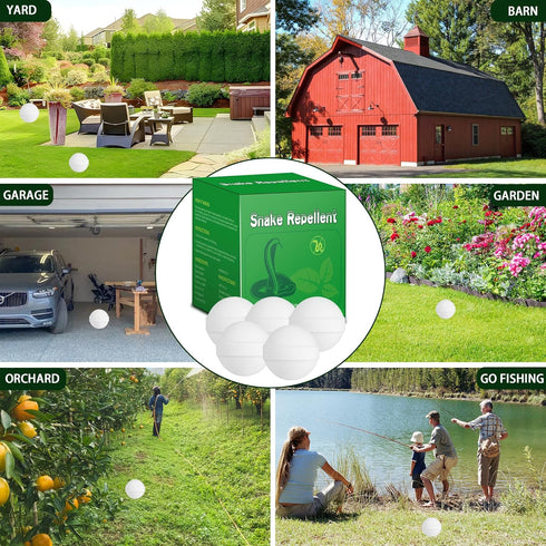 12 Packs Powerful Snake Repellent for Yard, Natural Repellent Balls for Snake Outdoor Camping Fishing, Snake Away Repellent to Keep Snakes Rats Aw...