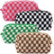 4Pcs Checkered Makeup Bag for Women Knitted Small Cosmetic Bag Travel Makeup Pouch for Purse Zipper Toiletry Organizer Cute Aesthetic Girls Makeup...