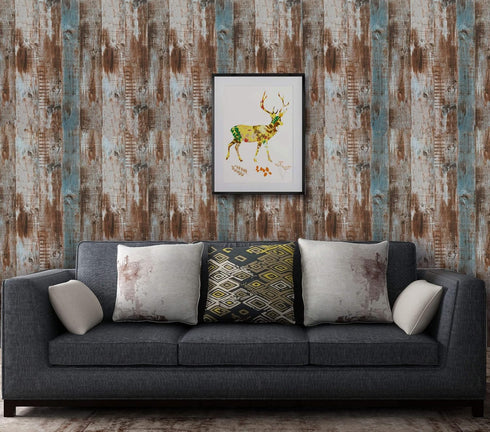 Dimoon 197''x17.7'' Thicken Wood Peel and Stick Wallpaper Waterproof Wood Contact Paper Wood Wall Paper Removable Self Adhesive Faux Rustic Wood G...