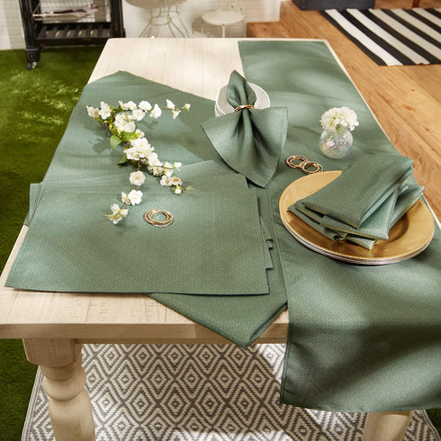 DII Indoor/Outdoor Re-Usable Tabletop Collection Tonal Lattice, Machine Washable, Tablecloth, 60" Round, Artichoke...
