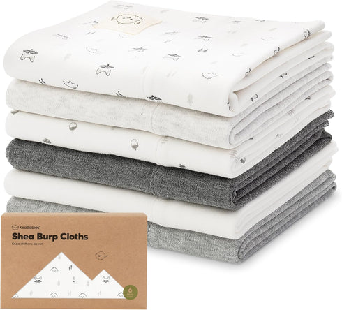 Organic Burp Cloths Baby Girl, Boy - 6-Pack Large Baby Burp Cloths, Super Absorbent Burping Cloths for Babies, Soft & Plush Cotton Burp Cloth, Spi...