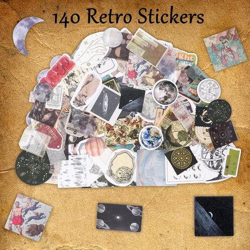 Vintage Scrapbooking Sticker Paper Supplies for Journaling Retro Collection Washi Stamping DIY Craft Kits Collage Album Bullet Aesthetic Cottage P...