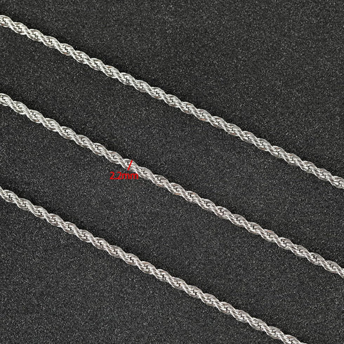 UMAOKANG 32.8 Feet Silver Chain for Jewelry Making Stainless Steel Diamond Cut Twisted Rope Chains for Men Women Necklace Bracelets Making DIY Sup...