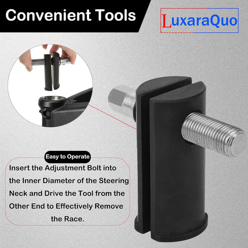 Motorcycle Bearing Puller - Steering Wheel Puller - Neck Bearing Race Remover Tool - for 1-1/8in to 2-5/8in ID Races - for All Motorcycle and Car...