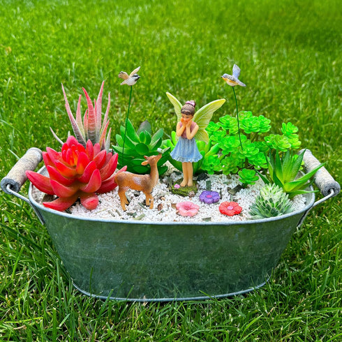 Mood Lab Fairy Garden - Miniature Accessories and Figurines Kit - Deer Set of 7 pcs - for Outdoor or House Decor...