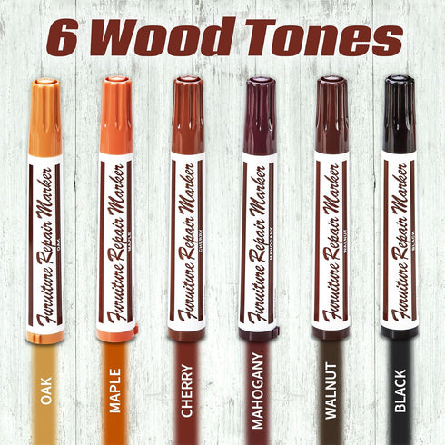 Wood Scratch Repair Kit Markers - Set of 13 - Scratch & Stain Markers, Furniture Repair Pens for Touch-Up on Wood Furniture, Tables, Desks, Bedpos...