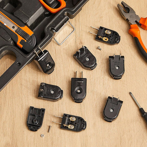 15 Pcs Extension Cord Replacement Plug 2 Prong 125V 15A Male Power Plug Rotatable Electric Plugs Lamp Plug for Small Appliances Power Strips DIY C...