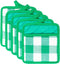 GROBRO7 5Pcs Cotton Buffalo Check Plaid Pocket Pot Holder Set Kitchen Heat Resistant Potholder Durable Cloth Potholders Bulk Green & White Oven Mi...