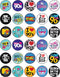 30 x Edible Cupcake Toppers Themed of 90s Party Collection of Edible Cake Decorations | Uncut Edible on Wafer Sheet...