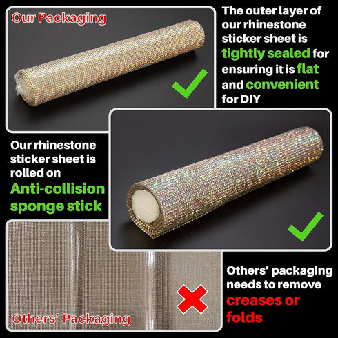 Locacrystal Bling Rhinestone Sticker DIY Car Decoration Stickers Self-Adhesive Hotfix Glitter Crystal Gem Sheet Sticker for Car&Craft Decoration w...