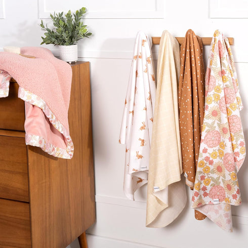 Gerber Unisex Baby 100% Cotton Flannel Receiving Blankets 30x30 Inches (Pack of 4), Retro Floral, One Size...