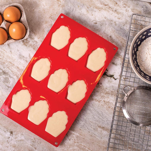 Mrs. Anderson's Baking Silicone 9-Cup Madeleine Cookie Pan, Non-Stick European-Grade Silicone...