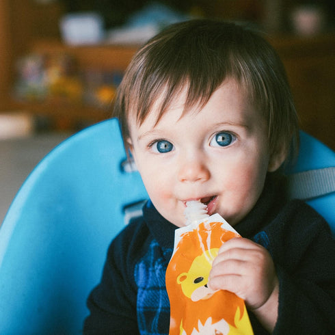 Squooshi Reusable Baby Food Pouches for Toddlers | BPA Free Plastic, Food Safe, Freezer Safe | Refillable for Applesauce Yogurt & Puree Squeeze Po...