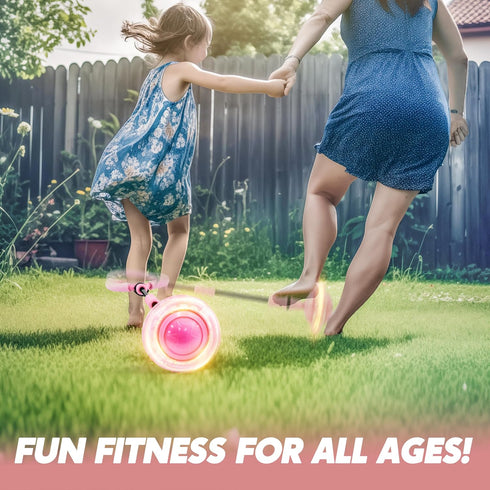 JOYIN Pink Ankle Skip Ball with Flashing Lights, Skip it Toy for Kids Indoor & Outdoor, Flashing Swing Ball Foldable Sports Toy, Birthday Gifts fo...