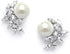Silver Mariell Pearl and Marquise Cut CZ Crystal Wedding Earrings for Brides, Bridesmaids & Mother of the Bride...