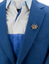Knighthood Men's Golden Crown With Stone Detailing Lapel Pin/Brooch Golden...