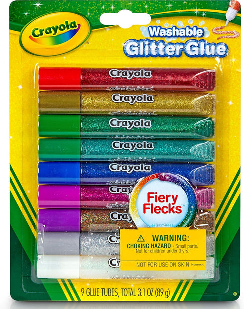 Crayola Washable Glitter Glue, Assorted Colors 9 ea (Pack of 3)...