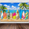 Blulu Beach Party Decorations Tropical Background Banner Summer Hawaiian Beach Decorations Surfboard Backdrop Luau Party Backdrop for Photography ...