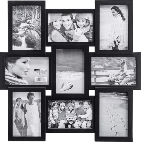 Malden 4x6 9-Opening Collage Picture Frame - Displays Nine 4x6 Pictures - Black...