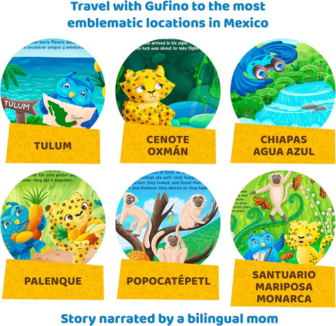 Bilingual Books for Toddlers 1-3, Interactive Sound Books for Toddlers 1-3, Electronic Toddler & Baby Books in English & Spanish by Gufino...