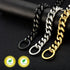 Chain Dog Collar 18K Gold Cuban Link Dog Chain 15MM 10MM Thick Chain Collar Metal Stainless Steel Heavy Duty Slip Dog Collars for Small Dogs (14",...