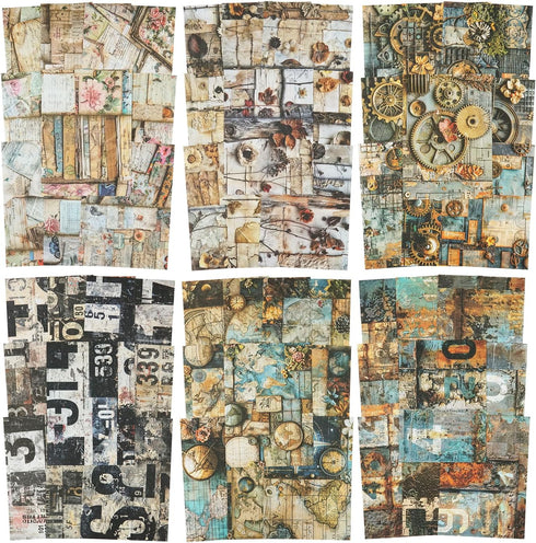 Vintage Collage Scrapbook Paper Set, 180 PCS Ephemera Pack for Junk Journaling, Scrapbooking, Crafting, DIY Projects, Diaries, and Art Supplies...