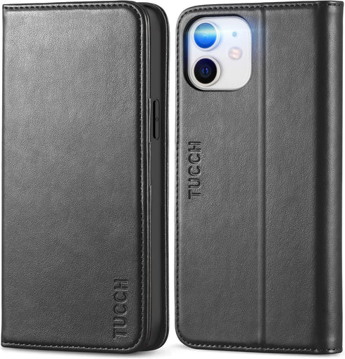 TUCCH Wallet Case for iPhone 12 Pro/iPhone 12 5G, Premium PU Leather Flip Folio Cover with Card Slot, Stand Book Design [Shockproof TPU Interior C...