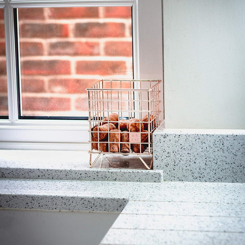 Barista & Co Coffee Pod Cage - Stainless Steel Large Capacity 80+ Coffee Capsule Holder - Copper with Stamp Logo Coffee Pod Storage Compatible wit...
