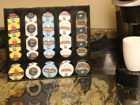 The Cupboard Caddy, Compatible with Keurig K-cups, Premium Storage Dispenser, Holder & Stand (Now with an improved magnetic release system) Black...