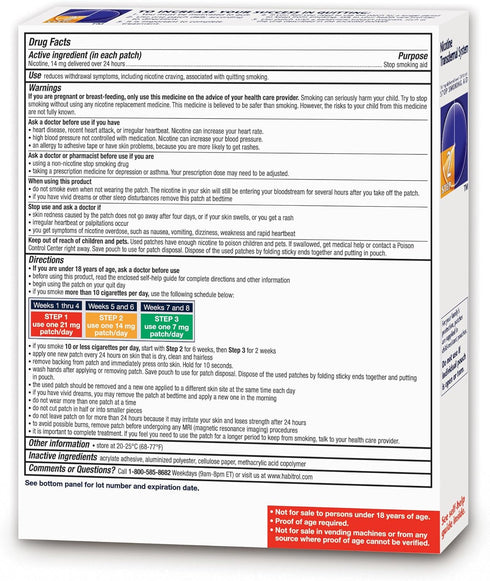 Habitrol Nicotine Transdermal System Patch | Stop Smoking Aid | Step 2 (14 mg) | 7 Patches (1 Week Kit)...