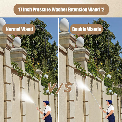 RIDGE WASHER Pressure Washer Extension Wand, 17 Inch Stainless Steel Power Washer Lance, 1/4 Inch Quick Connect, 2 Pack...