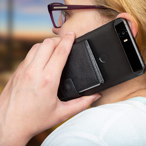 Cell Phone Card Holder Stick on Wallet Phone Pocket for iPhone, Android and All Smartphones (Black and Grey)......
